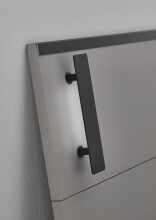 Schlafzimmer-Set >Tilburg< (4tlg.) Bett 188x92x210cm, Schrank, Nachtkommoden, Saharagrau / Grafit