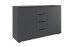 Schlafzimmer-Set >Tilburg< (5tlg.) Bett 188x92x210cm, Schrank, 2 Nachtkommoden, Sideboard, Grafit