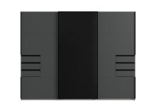 Schlafzimmer-Set >Tilburg< (5tlg.) Bett 188x92x210cm, Schrank, 2 Nachtkommoden, Kommode, Grafit
