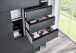 Schlafzimmer-Set >Tilburg< (5tlg.) Bett 188x92x210cm, Schrank, 2 Nachtkommoden, Kommode, Grafit