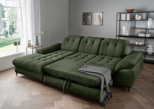 Polsterecke >Devland< Schlaffunktion, Stauraum, Cord moosgrün - 273x105x189cm (BxHxT)