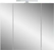 Badezimmerspiegelschrank >2754< 3 Spiegeltüren, Türdämpfung, Weiß - 76x71x23cm (BxHxT)