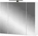 Badezimmerspiegelschrank >2754< 3 Spiegeltüren, Türdämpfung, Weiß - 76x71x23cm (BxHxT)