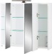 Badezimmerspiegelschrank >2754< 3 Spiegeltüren, Türdämpfung, Weiß - 76x71x23cm (BxHxT)