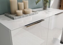 Schuhschrank >GW-GENOVA< 2 Türen, 5 Böden, Glas / Weiß - 87x120x40cm (BxHxT)