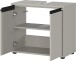Waschbeckenunterschrank >GW-LEMONT< Siphonaussparung, 2 Türen, Türdämpfung, Steingrau - 63x55x34cm (BxHxT)