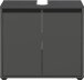 Waschbeckenunterschrank >GW-LEMONT< Siphonaussparung, 2 Türen, Türdämpfung, Graphit - 63x55x34cm (BxHxT)