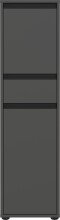 Seitenschrank >GW-LEMONT< 2 Türen, 1 Schublade, Dämpfung, Graphit - 33x121x34cm (BxHxT)