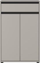 Badkommode >GW-LEMONT< Türen & Schublade mit Soft-Close, Steingrau - 63x98x34cm (BxHxT)