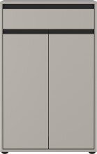 Badkommode >GW-LEMONT< Türen & Schublade mit Soft-Close, Steingrau - 63x98x34cm (BxHxT)