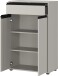 Badkommode >GW-LEMONT< Türen & Schublade mit Soft-Close, Steingrau - 63x98x34cm (BxHxT)