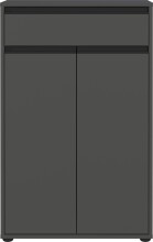 Badkommode >GW-LEMONT< Türen & Schublade mit Soft-Close, Graphit - 63x98x34cm (BxHxT)