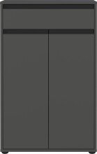 Badkommode >GW-LEMONT< Türen & Schublade mit Soft-Close, Graphit - 63x98x34cm (BxHxT)