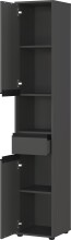 Hochschrank >GW-LEMONT< Türen und Schublade mit Dämpfung, Graphit - 33x181x34cm (BxHxT)