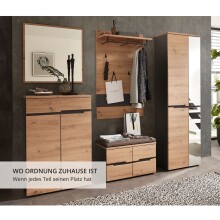 Garderoben-Set >Memphis< (3-teilig) Artisan Eiche Dekor / Graphit - 145x192x38 (BxHxT)