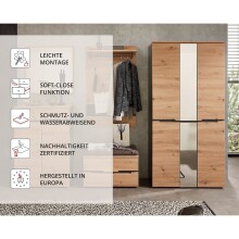 Garderoben-Set >Memphis< (3-teilig) Artisan Eiche Dekor / Graphit - 185x192x38 (BxHxT)