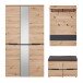Garderoben-Set >Memphis< (3-teilig) Artisan Eiche Dekor / Graphit - 185x192x38 (BxHxT)