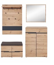 Garderoben-Set >Memphis< (4-teilig) Artisan Eiche Dekor / Graphit - 145x192x38 (BxHxT)
