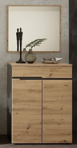 Garderoben-Set >Memphis< (2-teilig) Artisan Eiche Dekor / Graphit - 80x192x38 (BxHxT)