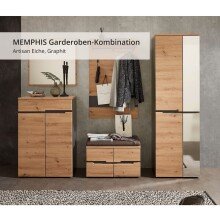 Garderoben-Set >Memphis< (2-teilig) Artisan Eiche Dekor / Graphit - 80x192x38 (BxHxT)