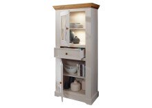 Wohnwand >WZ-0133< (3-teilig) weiss / eichefarbig - 377x214x42 (BxHxT)