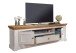 Wohnwand >WZ-0133< (3-teilig) weiss / eichefarbig - 377x214x42 (BxHxT)