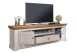 Wohnwand >WZ-0133< (2-teilig) weiss / eichefarbig - 268x177x42 (BxHxT)
