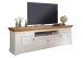 Wohnwand >WZ-0133< (2-teilig) weiss / eichefarbig - 268x177x42 (BxHxT)