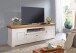 Wohnwand >WZ-0133< (2-teilig) weiss / eichefarbig - 298x214x42 (BxHxT)