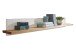 Wohnwand >WZ-0133< (3-teilig) weiss / eichefarbig - 278x214x42 (BxHxT)