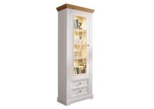 Wohnwand >WZ-0133< (3-teilig) weiss / eichefarbig - 248x214x42 (BxHxT)