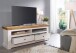 Wohnwand >WZ-0133< (3-teilig) weiss / eichefarbig - 248x214x42 (BxHxT)