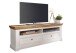 Wohnwand >WZ-0133< (3-teilig) weiss / eichefarbig - 248x214x42 (BxHxT)