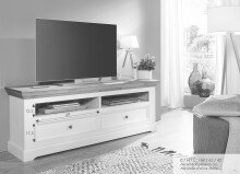 Wohnwand >WZ-0133< (4-teilig) weiss / eichefarbig - 357x214x42 (BxHxT)