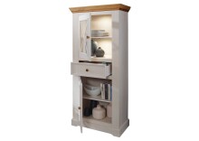 Wohnwand >WZ-0133< (4-teilig) weiss / eichefarbig - 327x214x42 (BxHxT)