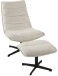 Relaxsessel >Aveiro< (2-teilig) inkl. Hocker, hellgrau, Webstoff - 69x94x91cm (BxHxT)