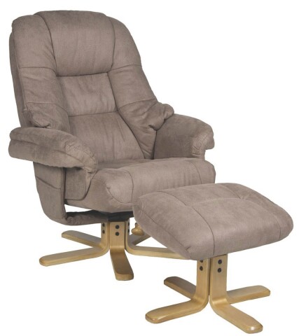 Relaxsessel >Bordeaux< (2-teilig) inkl. Hocker, braun, Mikrofaser - 86x94x96cm (BxHxT)
