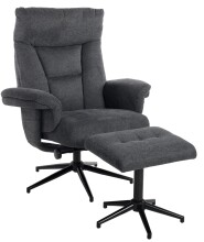 Relaxsessel >Olvera< (2-teilig) inkl. Hocker, anthrazit - 87x108x82 (BxHxT)