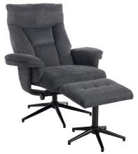 Relaxsessel >Olvera< (2-teilig) inkl. Hocker, anthrazit - 87x108x82 (BxHxT)