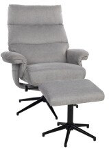 Relaxsessel >Zalea< (2-teilig) inkl. Hocker,  steingrau - 87x108x82 (BxHxT)