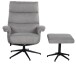 Relaxsessel >Zalea< (2-teilig) inkl. Hocker,  steingrau - 87x108x82 (BxHxT)