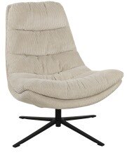 Relaxsessel >Porto< (2-teilig) inkl. Hocker, drehbar, Cord beige - 83x100x92 (BxHxT)