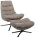 Relaxsessel >Porto< (2-teilig) inkl. Hocker, drehbar, sandfarbig - 83x100x92cm (BxHxT)