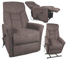 Massagesessel >Cadillac< Aufstehhilfe, Relaxfunktion, graubraun - 77x84x98cm (BxHxT)