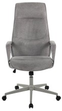 Chefsessel >Marinus< ergonomisch, Wippmechanik,  grau, Webstoff - 64x111x64cm (BxHxT)