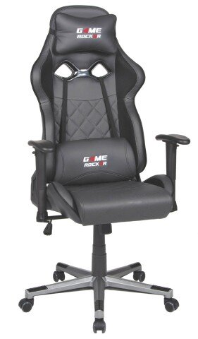Gaming-Stuhl >Game-Rocker< ergonomisch, Anthrazit / Schwarz - 66x128x66 (BxHxT)