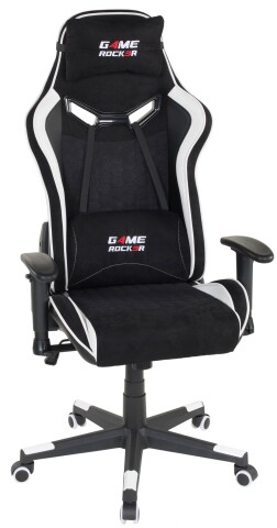 Gaming-Stuhl >Game-Rocker< ergonomisch, schwarz / weiß - 66x128x66 (BxHxT)