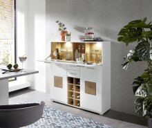 Barschrank >Fun Plus< in weiss matt / Eiche Dekor -...