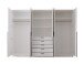 Drehtürenschrank >Arnis< 6 Türen, 5 Schubladen, Weiß - 270x210x52cm (BxHxT)