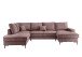 Wohnlandschaft >Rube< Schlaffunktion, 4804 Cord rosa - 309x92x198cm (BxHxT)